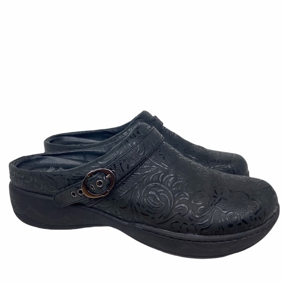 Dansko Shoes - Dansko Allison Floral Embossed Leather Clogs